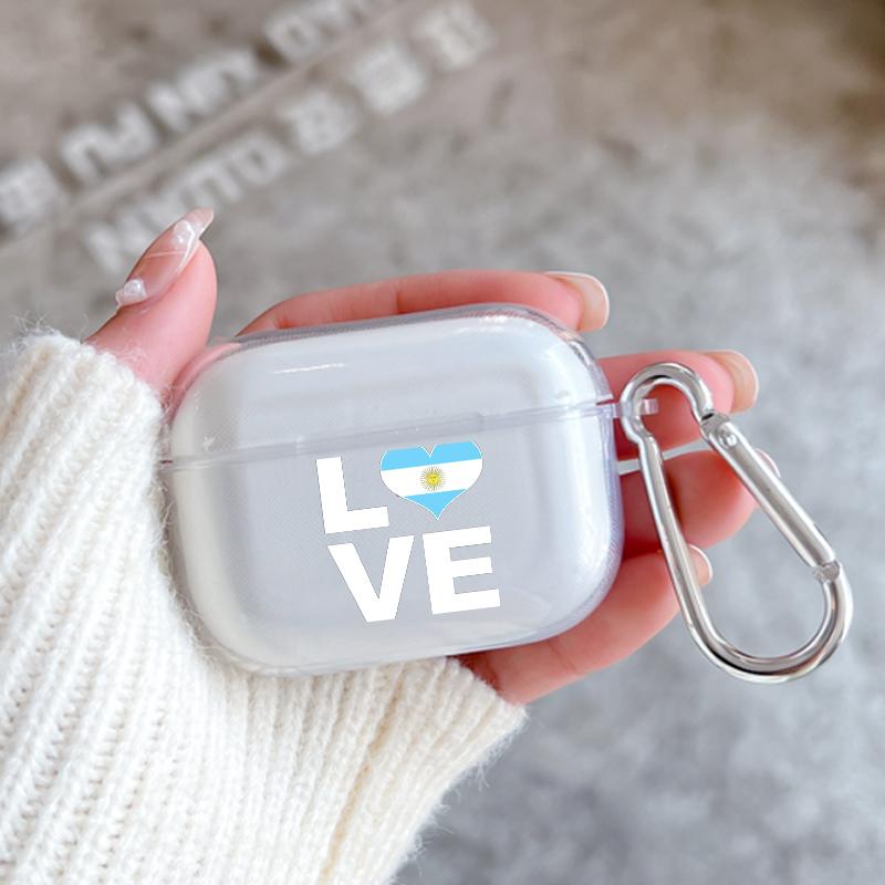 Soft Case for Apple Airpods 2 1 Earphone Cases With Hook Argentina Flag Soccer 10 For Airpod Pro 3 Pro2 Clear Protective Covers