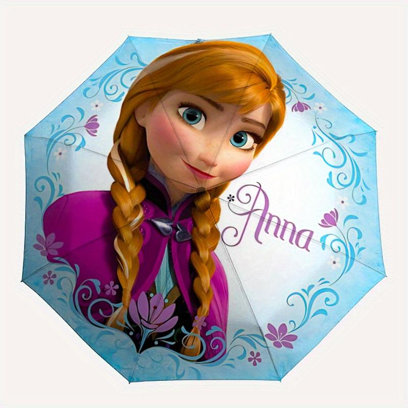 1pc Anna Frozen Princess Automatic Opening/Closing Umbrella - Portable 3-Fold Design, 8-Bone Iron Frame Outdoor Umbrella, Ideal Gift for Fan