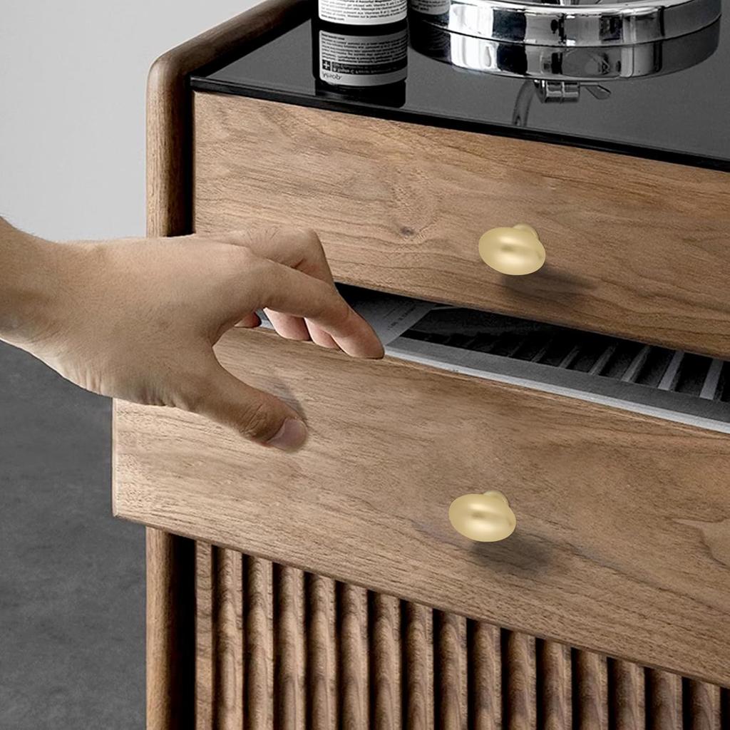 5 Pack Kitchen Cabinet Knobs Brushed Gold Oval Drawer Knobs Cupboard Handles Bathroom Dresser Cabinet Hardware Zinc Alloy JT-BG-K5