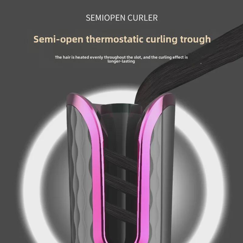 Wireless Automatic Rotating Curling Iron with LCD Display