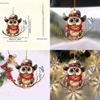 2d Cute Hooded Owl Keychain Acrylic Car Accessories For Decoration Vehicle
