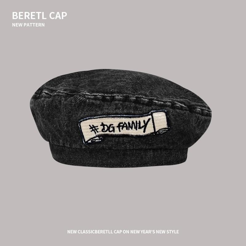 

Cowboy beret children spring and autumn versatile face small bud painter hat literary newsboy hat tide average size