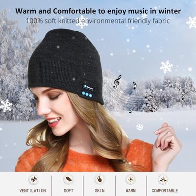 Winter Bluetooth USB wiederaufladbare Musik Headset warme Strickmütze Mütze
