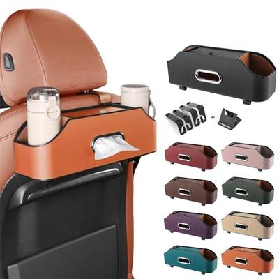 Multifunctional Car Back With Plastic Storage Box And Cup Holder For Travel Thing