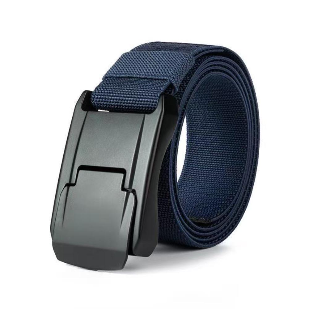 

Heavy Duty Men s Stretch Belt Hard Quick Release Buckle Webbing Belt Unisex Elastic Belt Adjustable Strong Real Nylon синий