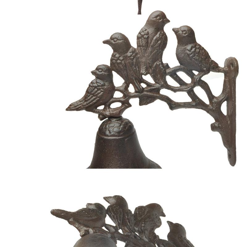 Cast Iron Four-bird Branch Bell Suitable for Courtyard Garden Wall Doorbell Creative Decoration Crafts