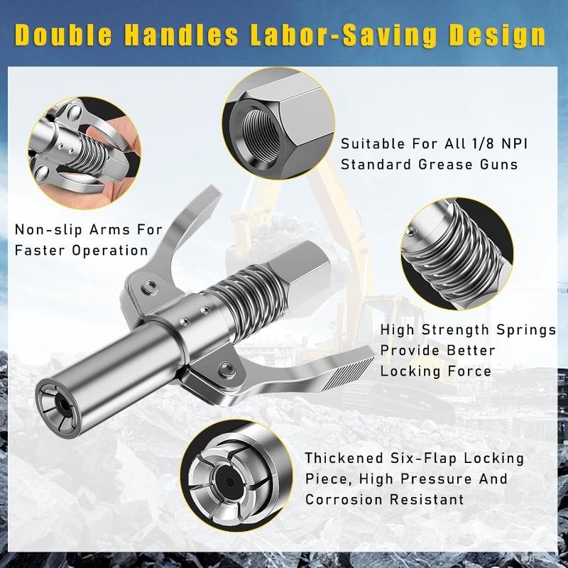 Manual Grease Pump Mini Grease Gun Coupler 10000PSI Syringe Lubrication Nozzle Oil Pump Filling Tool Grease Injector Nipple