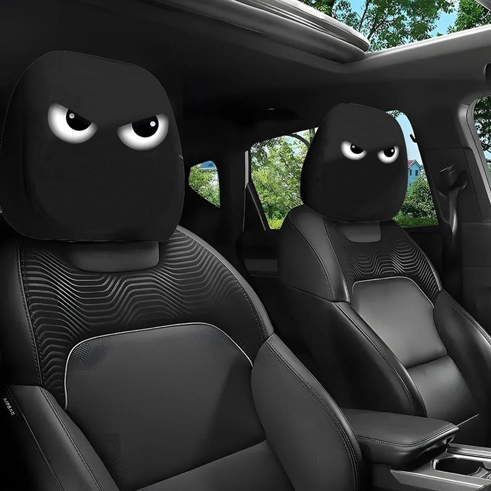 Cute Funny Car Pillowcase Halloween Pumpkin Car Chair Cover Unique Universal Car Interior Decor Polyester Headrest Cover