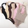 Shapewear Bodysuits for Women Sexy Sleeveless Halter Tops Summer V Neck Leotard Going Out Backless Bodycon One Piece Body Shaper