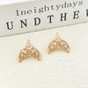 Fishtail Shape Micro-Inlaid Zircon Light Luxury Stud Earrings Women