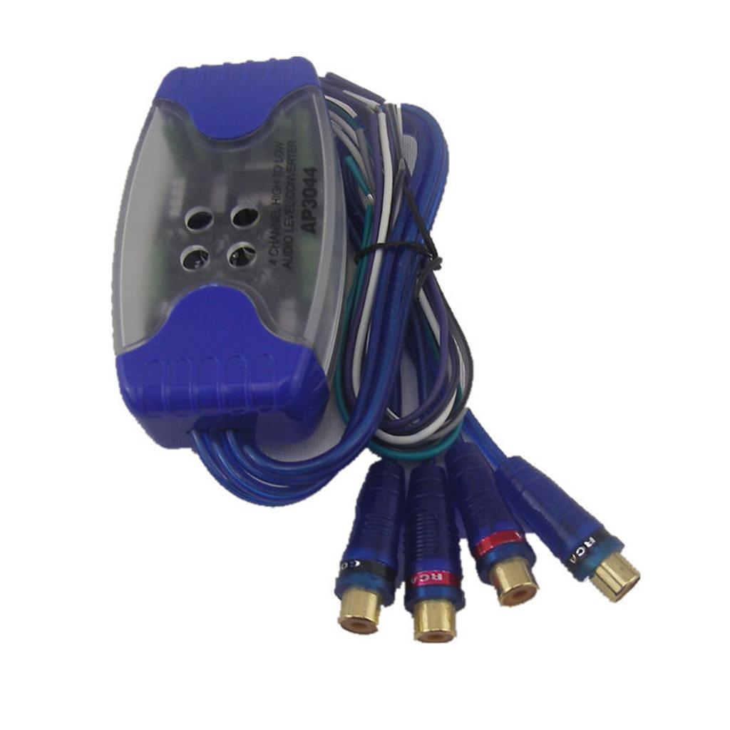 Car SUV Stereo Radio Speaker Wire 4-Way RCA Hi/Lo Line Level Converter Adaptor
