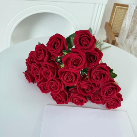 Rose Flower for Flower Arrangement Realistic Long Stem Fake Silk Rose