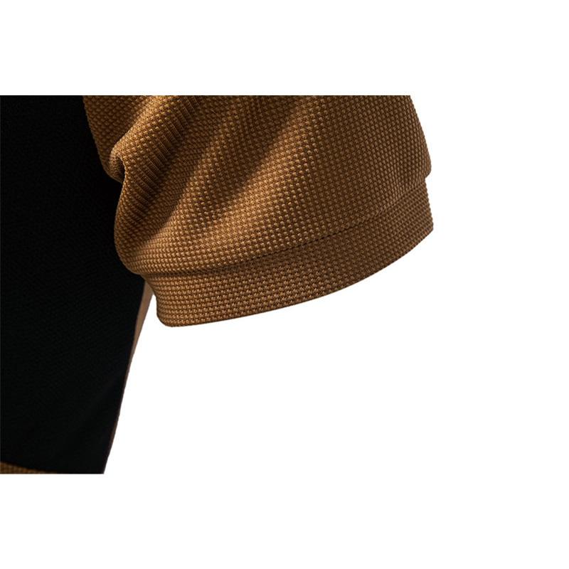 New Men's  Short Sleeve Polo Shirt Color Block Streetwear Lapel Tshirts for Men Summer Jogging Sport Tops Loose Basic Splice Top