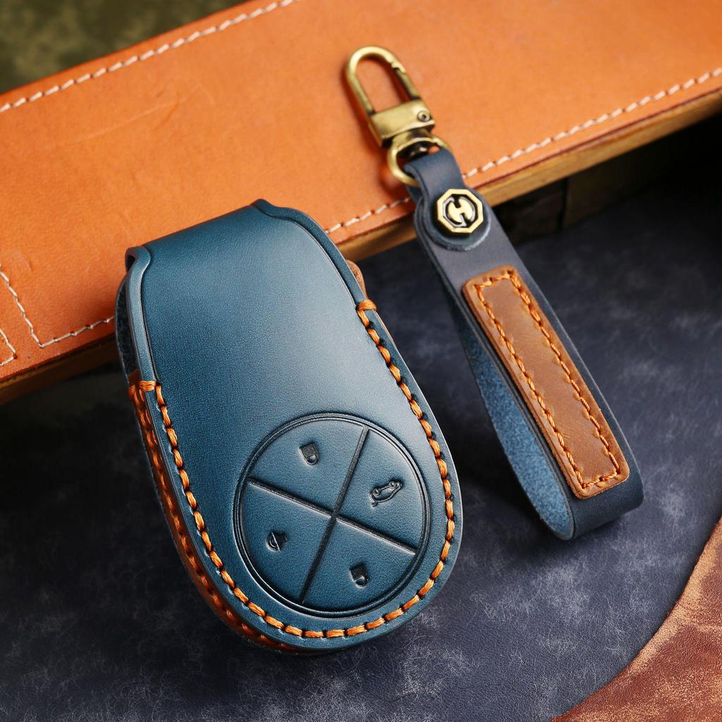 Premium Leather Key Cover for 2022 NIO ES6/EC6/ES8 - High-end Protective Shell with Buckle