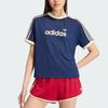Adidas Originals Lineaer Mesh Crew Neck Striped Short Sleeve T-Shirt Women Tops KS9841