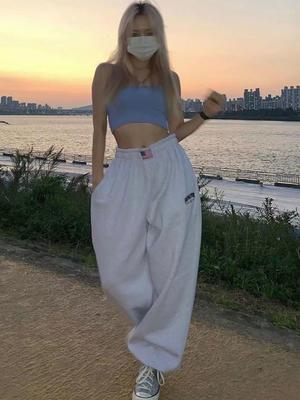 Casual Korean Fashion Sweatpants Women Hip Hop Streetwear Joggers Loose Vintage Pants Harajuku Hippie Trousers Female