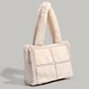 Large Capacity Commuter Tote Bag for Women 2025 New Niche Patchwork Square Plush Bag Fashion Versatile Shoulder Bag