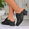 Fashionable And Comfortable Banquet High Heels Work Shoes Spring And Autumn New Round Head Square Heel Casual Women'S Shoes