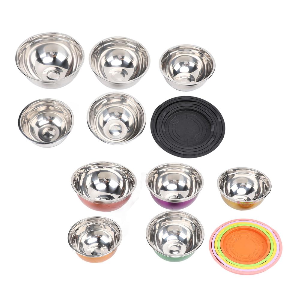 5 Pieces Stainless Steel Bowls with Lids Multipurpose Baking and Mixing Bowl Set for Vegetable Fruit