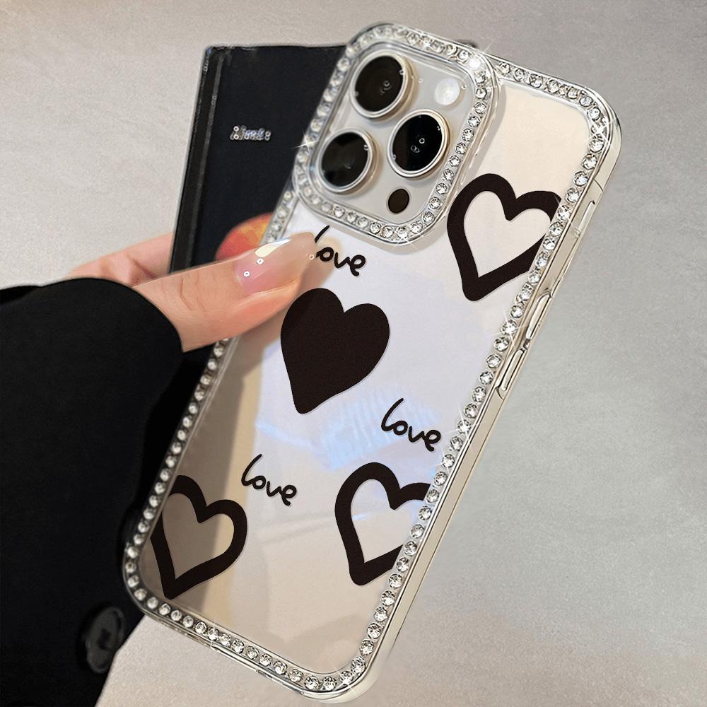 Bracelet Chain Phone Case For iPhone 17 16 15 13 14 for 17Air 17 12 14 16 Pro 17 14 16 Pro Max Sparking Diamond Cute Pattern Hard Cover With Lanyard