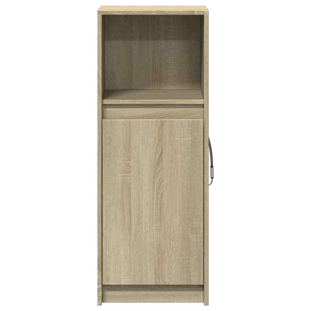 Vidaxl Szafka Z Led, Dąb Sonoma, 38X34X100 Cm, Materiał Drewnopochodny