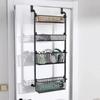 4 Layers Over Door Storage Rack Hanging Storage Basket New Rear Door Hook Shelf  Wardrobe Storage