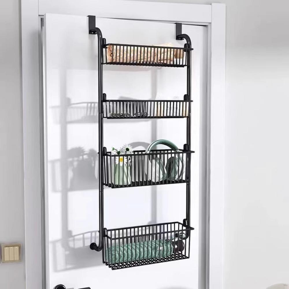 4 Layers Over Door Storage Rack Hanging Storage Basket New Rear Door Hook Shelf  Wardrobe Storage