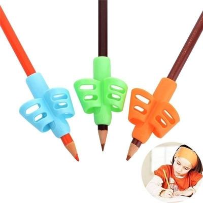 3Pcs/Set Two Finger Grip Silicone Baby Learn Writing Tool Writing Pen Writing Correction Device