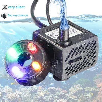 Čerpadlo fontány s 4 LED svetlami Super tiché malé ponorné vodné čerpadlo (180L/H 2W) pre akvárium
