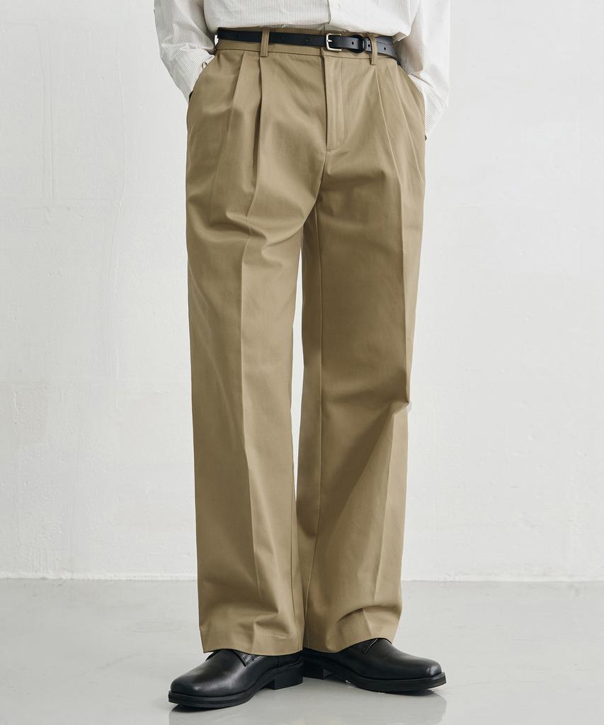 DRAW FIT Wide Elastic Chino Pants [Beige]