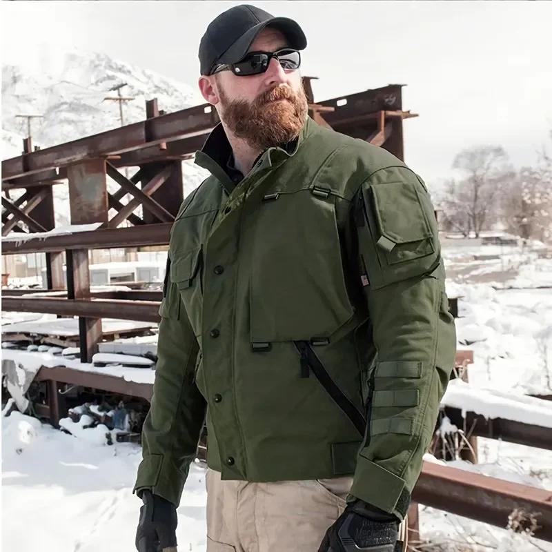 Jacka i stor storlek Herr Vattentät Multifunktionell Ficka Casual Bomberjacka Herr Ytterkläder Vår Höst S-3XL