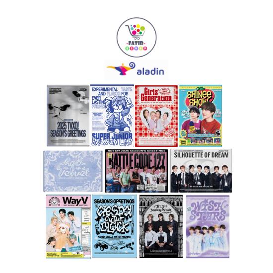 

АЛАДИН 2025 SM Artist Seasons Greetings TVXQ SUPER JUNIOR GIRLS GENERATION SHINee RED VELVET NCT 127 NCT DREAM WAYV RIIZE NCT WISH AESPA
