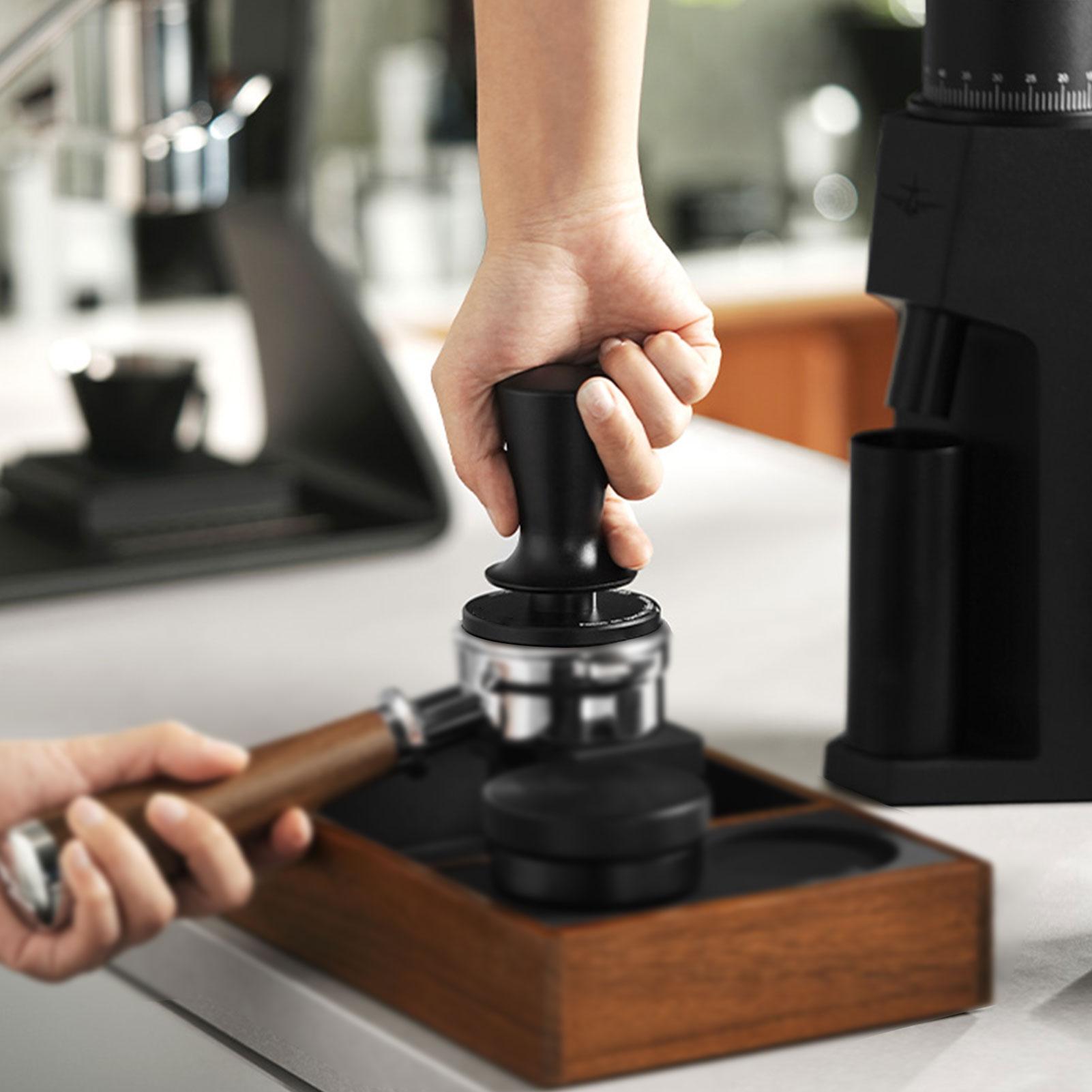 

Coffee Tamper with Calibrated Spring Loaded Automatic Leveling Stainless Steel Base Hand Press 53.35mm