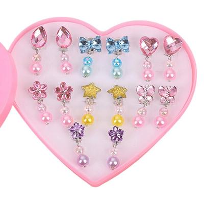 Bhjdok Kids' Clip-on Earring Set, Girls' Princess Jelly Earrings, Comfortable Ear Accessories, Birthday Gift, Perfect for Parties, Festivals, and