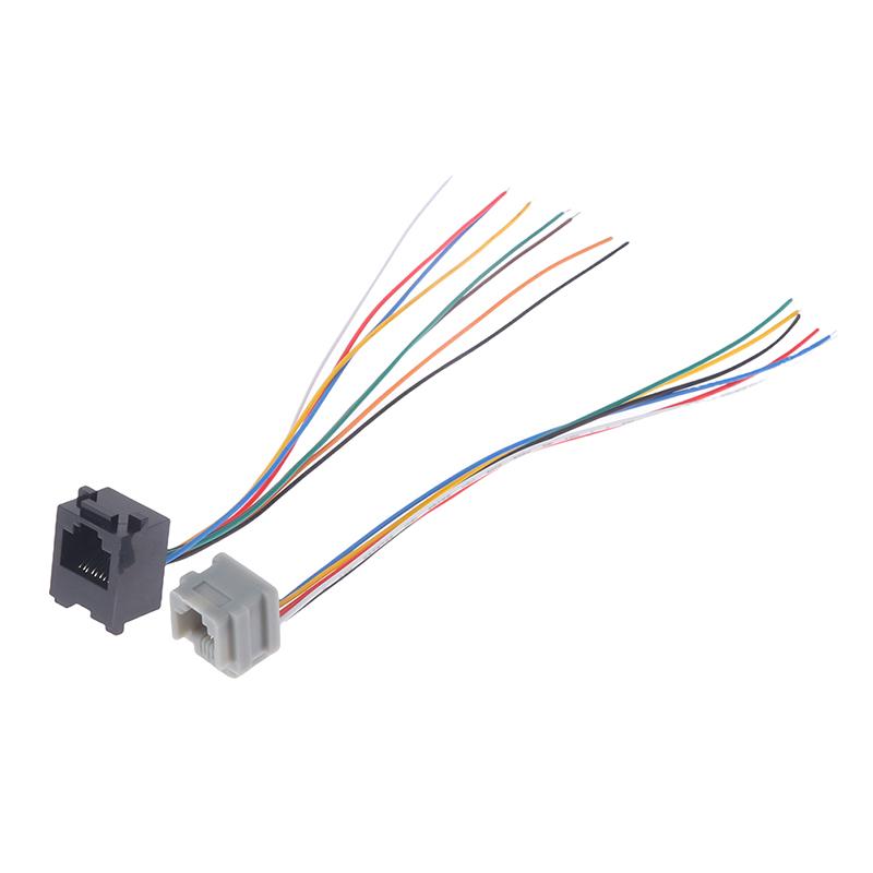 5PCS 616E 623k 616M 641D RJ11\RJ12\RJ45 Female Socket for Internet Phone With Cable 15cm