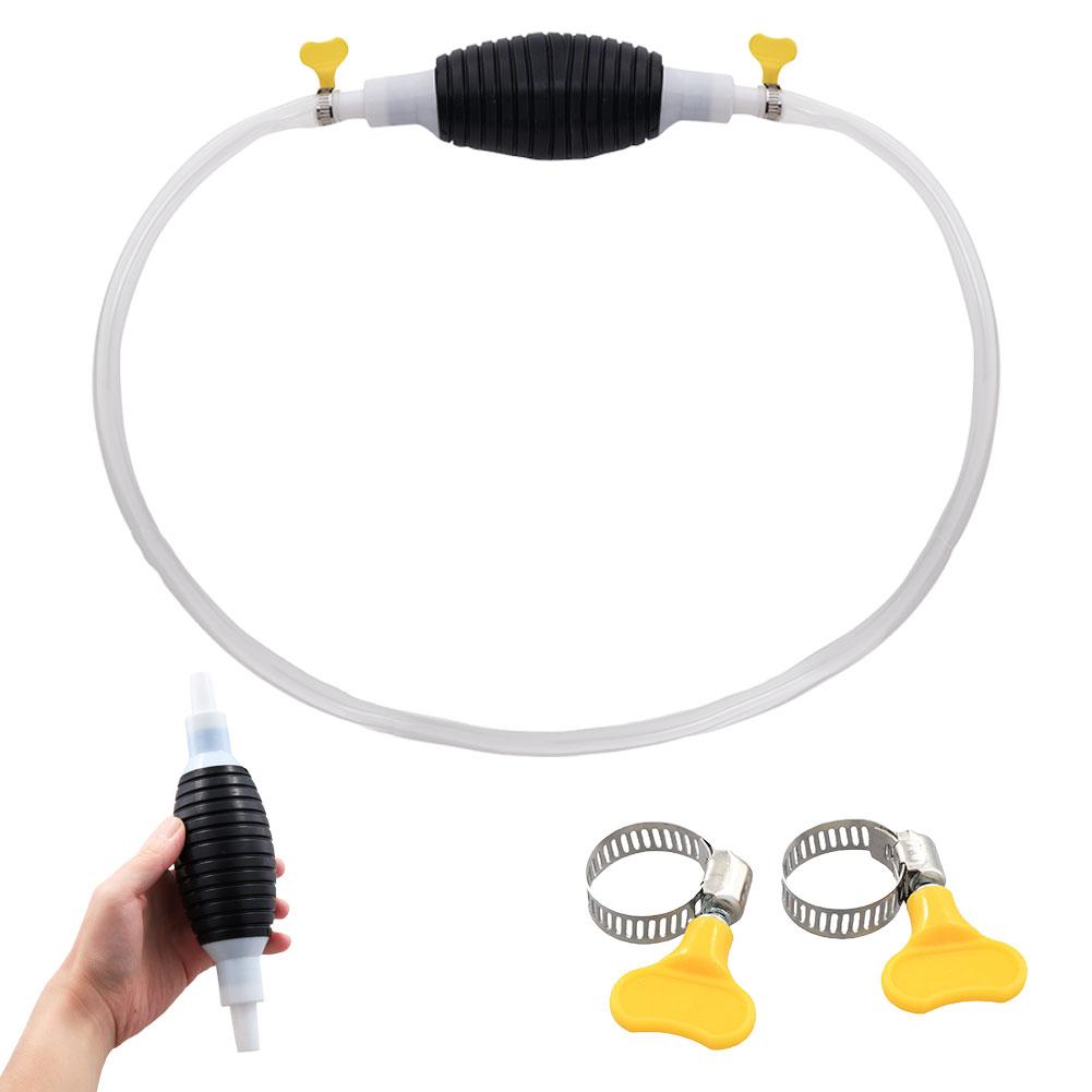 Universal Manual Fuel Pump Hand Gas Oil Pump, Solves Difficult Liquid Transfer & Slow Pumping Issues, With Suction Pipe
