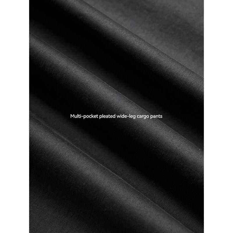 American Street Style Multi-Pocket Pleated Wide-Leg Cargo Pants for Men, 2025 Autumn New Trendy Brand Retro Loose Cargo Pants