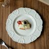 Französisches Relief Keramikteller Blumengeformter Rand Gemüseteller High-End Restaurant Dessertteller Kreativer Heimalltagsteller