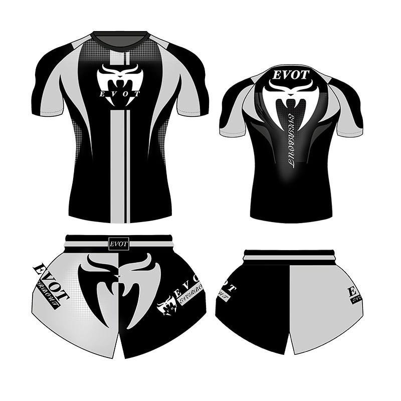 EVOT Muay Thai Shorts Set Slim Fit Quick Dry Martial Arts Training Fitness