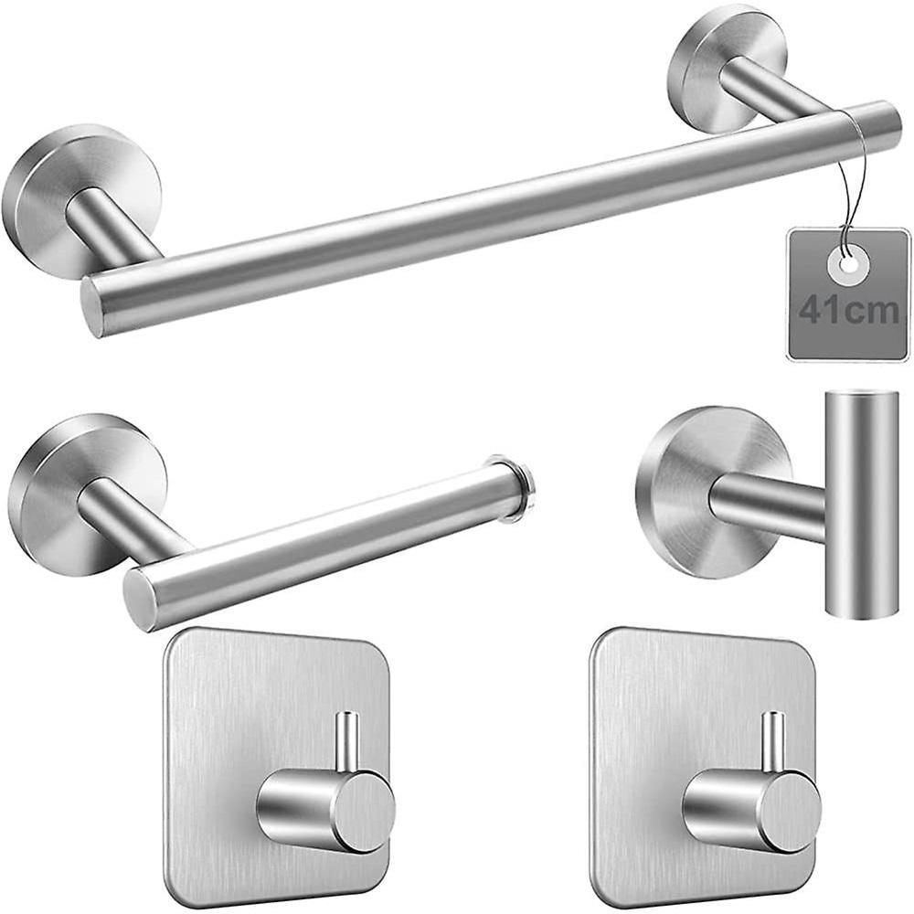 5-piece set Gift Towel Rack 41 cm Towel Bar Wall-mounted Bathroom Rack