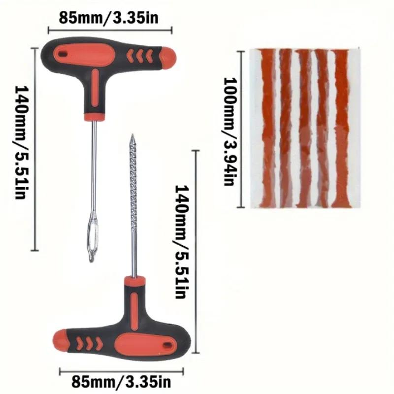 Kit de Reparación de Neumáticos de Coche Nuevo Herramientas de Tapón de Pinchazo Tiras de Neumático de Emergencia para Neumático Universal Kit de Herramientas de Reparación con Pegamento