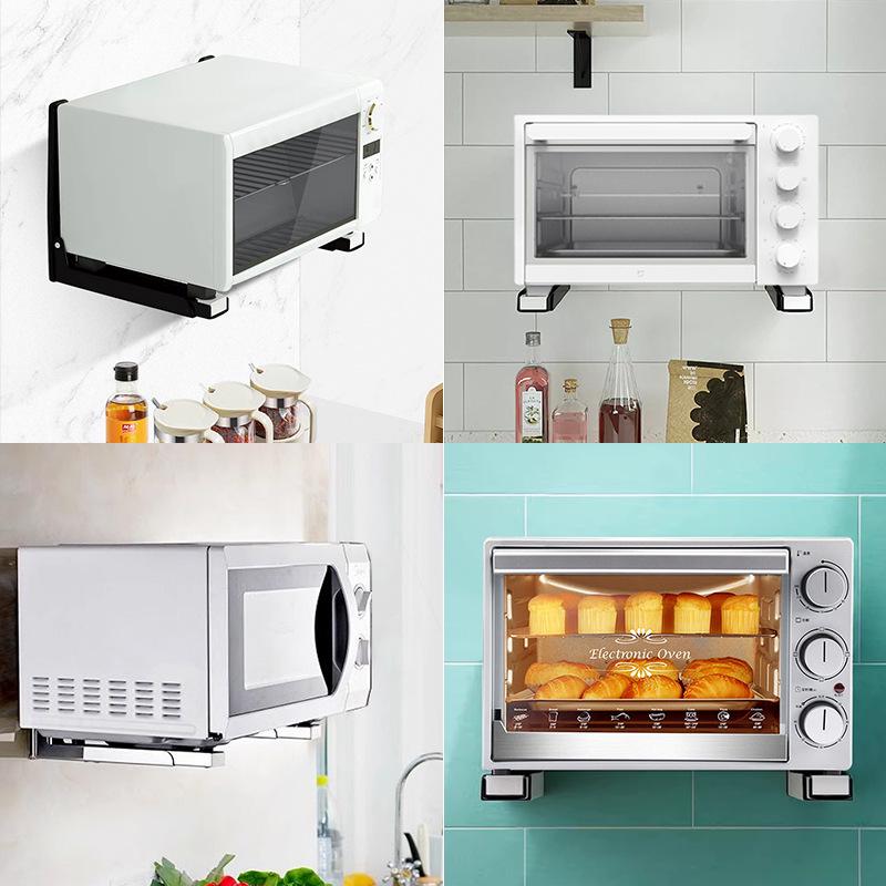 Retractable Wall-Mounted Kitchen Shelf for Microwave Oven, Stainless Steel Bracket
