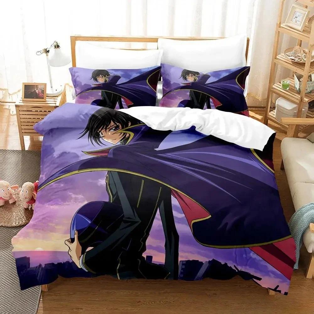 CODE GEASS 3D Printed Bedding Sets Luxury Duvet Cover Comforter Set Exquisite Bed Supplies Birthday Gift