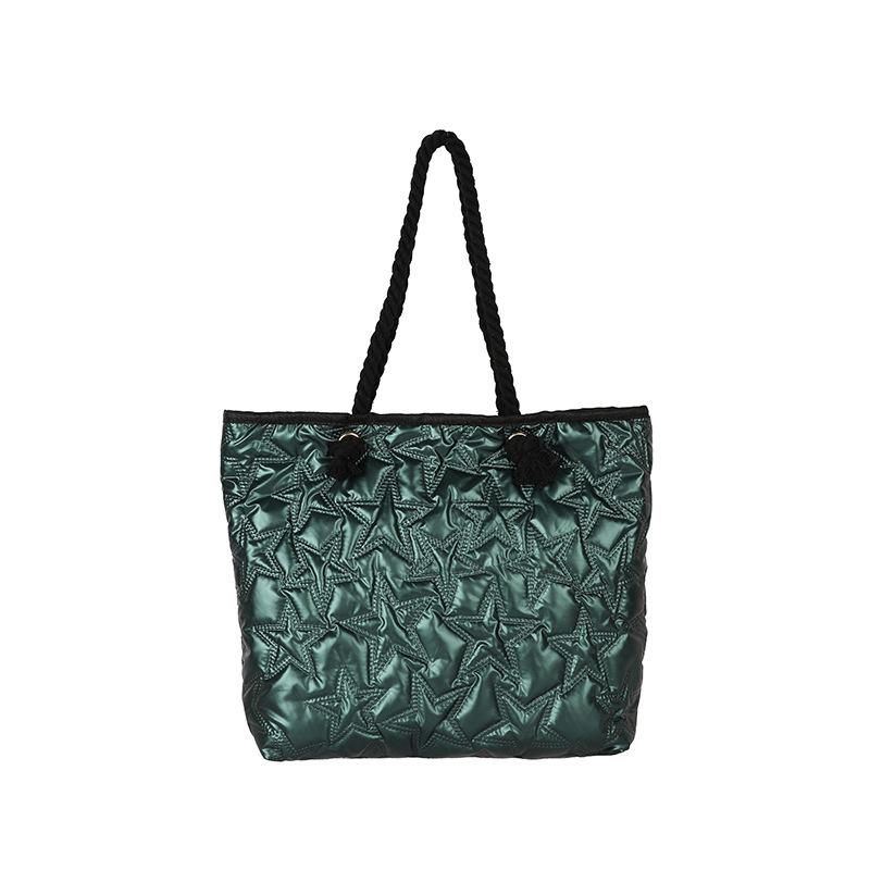 

Large capacity fashion cotton clothes niche casual new women s shoulder messenger bag зелений