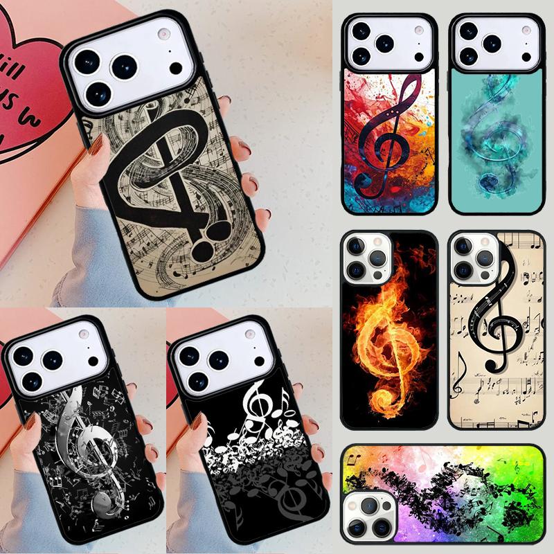 Music Note Musical Treble Clef Soft Phone Case For iPhone 17 Air 14 15 13 12 Max Cover For Apple 16e 11 Pro Max Plus Coque