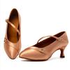 Hochwertige Walzer Modern Dance Schuhe Erwachsene Damen Mittlere Absätze Seide Internationale Standard Tanzschuhe