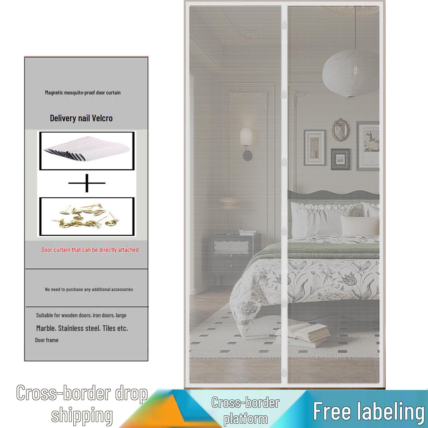 

Магнитная москитная сетка-штора для дверей и окон 80x210 cm