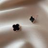 S925 Silver Needle Korean Four-Leaf Clover Stud Earrings - 2023 Trendy Women's Small Light Luxury Accessory