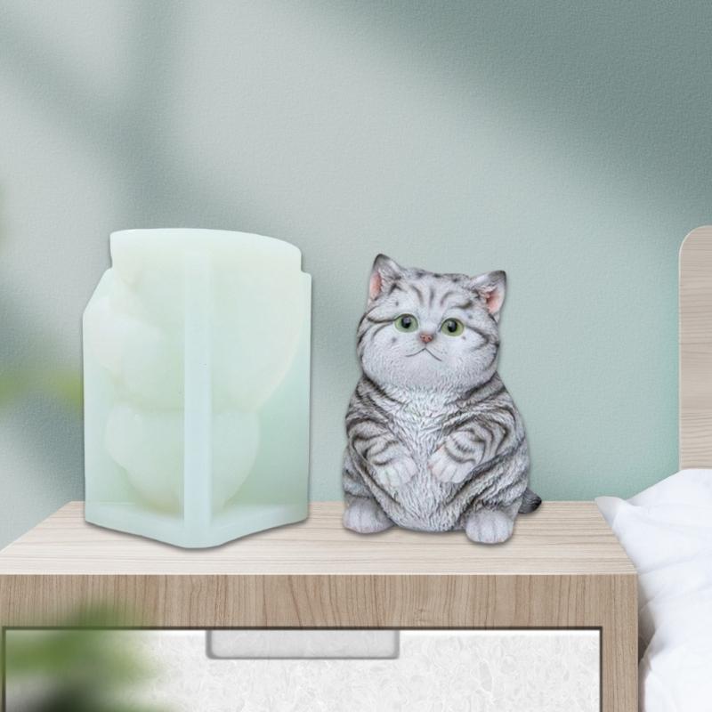 Cats Shape Silicone Candle Molds for Candle Soap Gypsum Decorations, Plaster Silicone Molds Animal Silicone Candle Molds