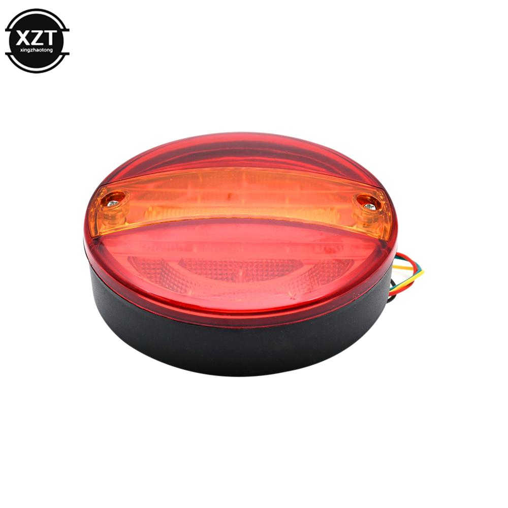 2PCS Car Tail Light Contains Two Colors Round LED Rear Brake Light 12/24V Turn Signal Lamp For Car Lorry Truck Van Trailer
